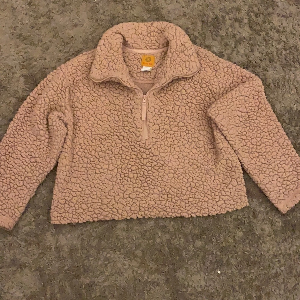 cozy cropped zip up sweater